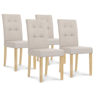IDMarket - Set di 4 sedie da pranzo imbottite POLGA beige
