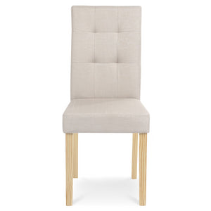 IDMarket - Set di 4 sedie da pranzo imbottite POLGA beige