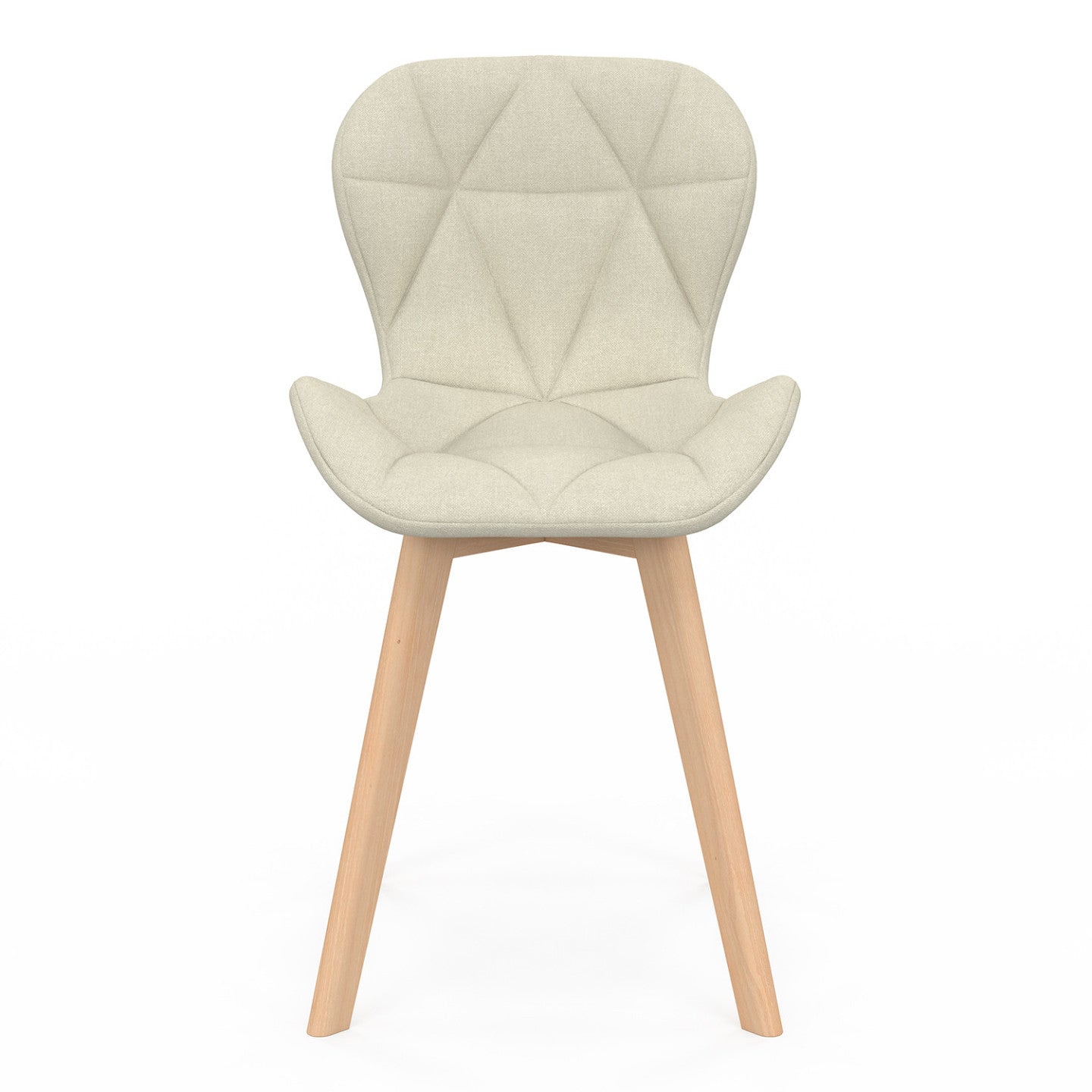 IDMarket - Set di 4 sedie da pranzo in tessuto beige ROBINE