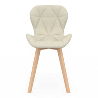 IDMarket - Set di 4 sedie da pranzo in tessuto beige ROBINE