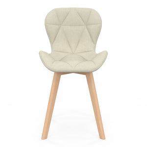 IDMarket - Set di 4 sedie da pranzo in tessuto beige ROBINE