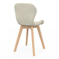 IDMarket - Set di 4 sedie da pranzo in tessuto beige ROBINE