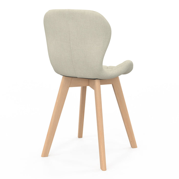 IDMarket - Set di 4 sedie da pranzo in tessuto beige ROBINE