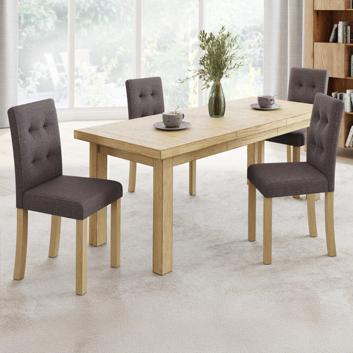 IDMarket - Set di 4 sedie da pranzo in tessuto grigio antracite POLGA