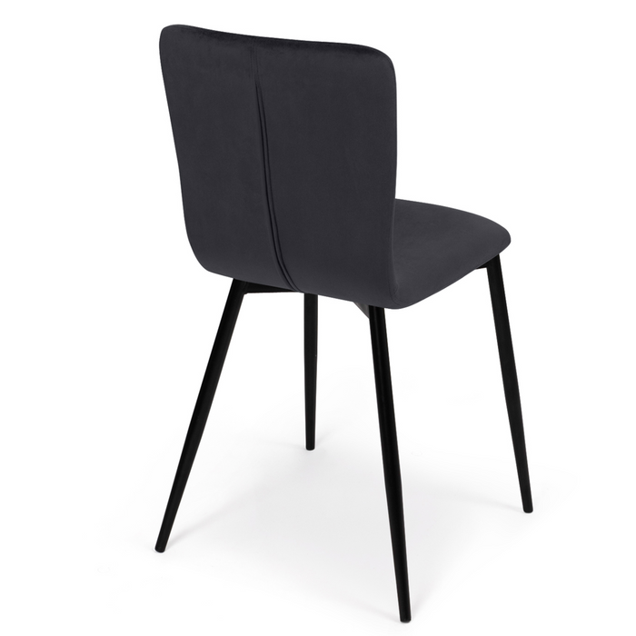 IDMarket - Set di 4 sedie da pranzo in velluto grigio scuro MACHA