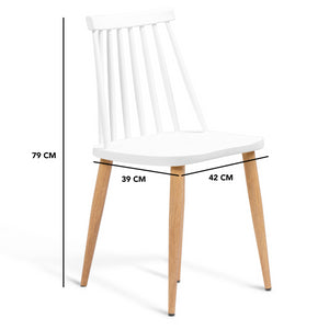 IDMarket - Set di 4 sedie da pranzo LILY bianche