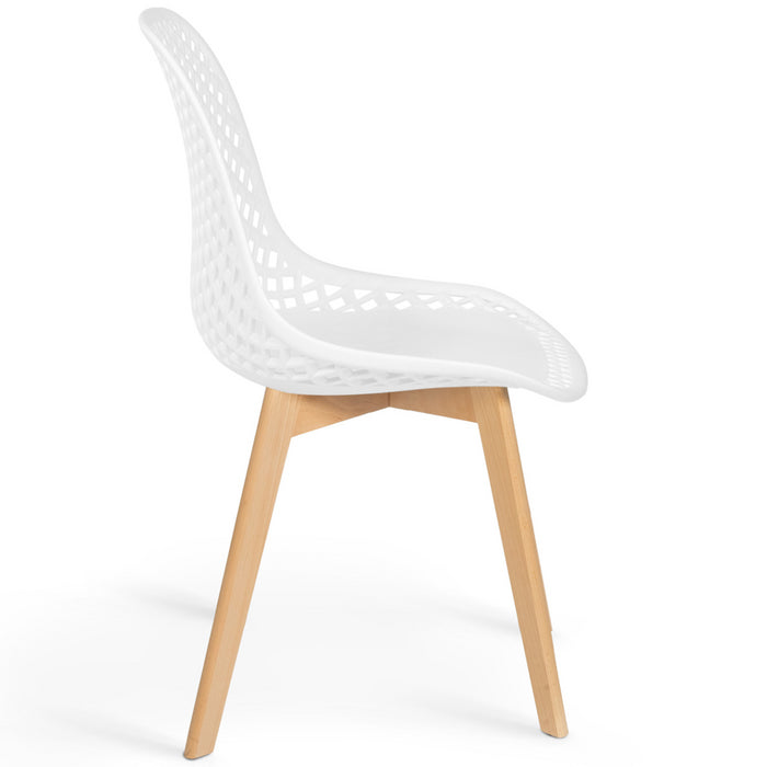 IDMarket - Set di 4 sedie da pranzo MANDY bianche