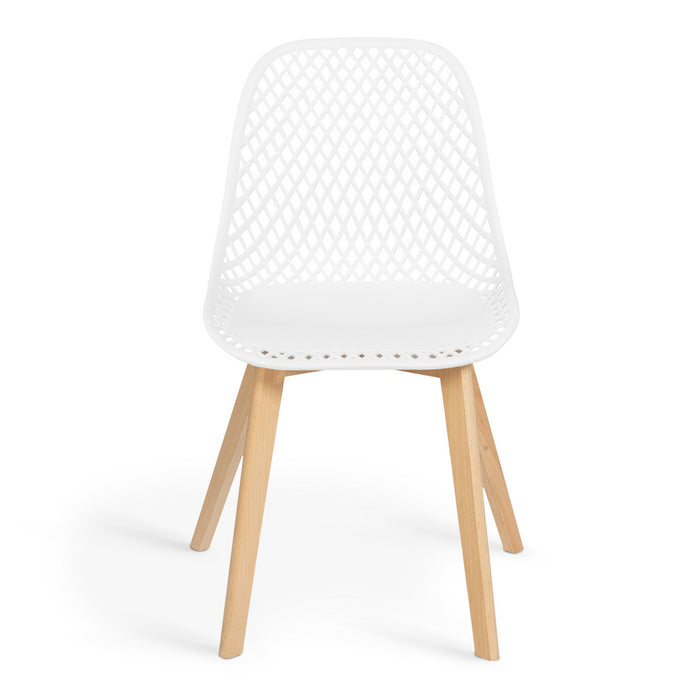 IDMarket - Set di 4 sedie da pranzo MANDY bianche