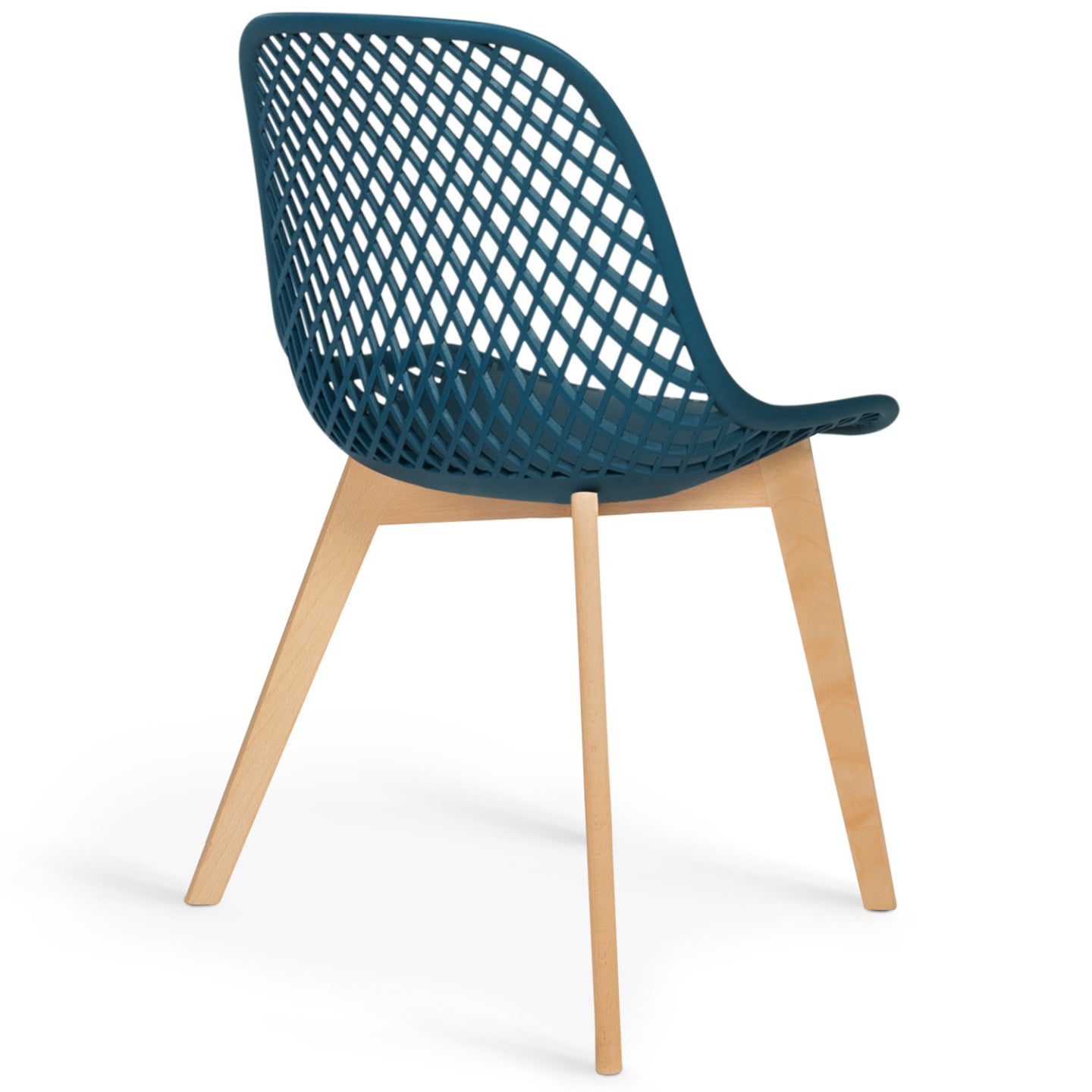 IDMarket - Set di 4 sedie da pranzo MANDY in blu anatra