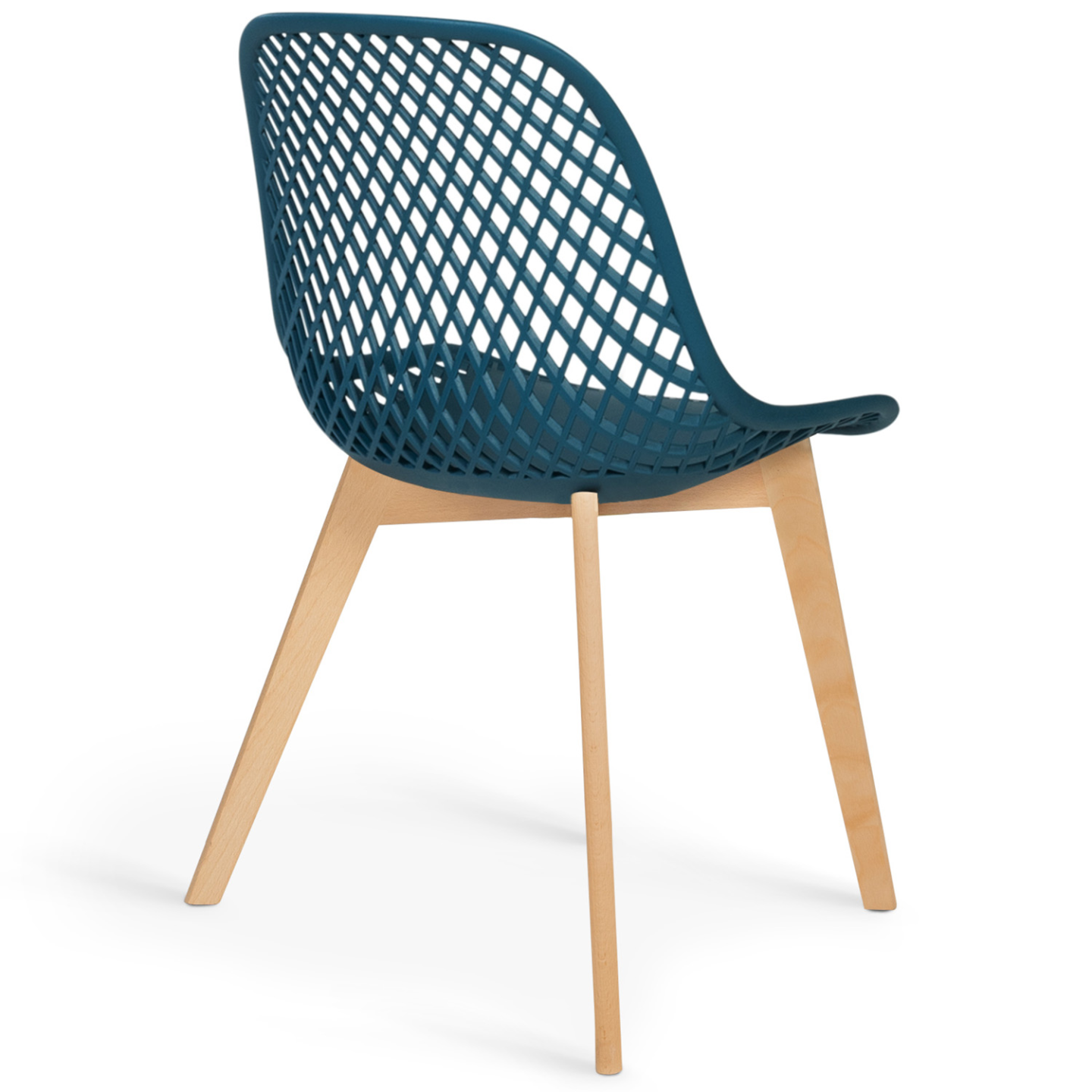 IDMarket - Set di 4 sedie da pranzo MANDY in blu anatra