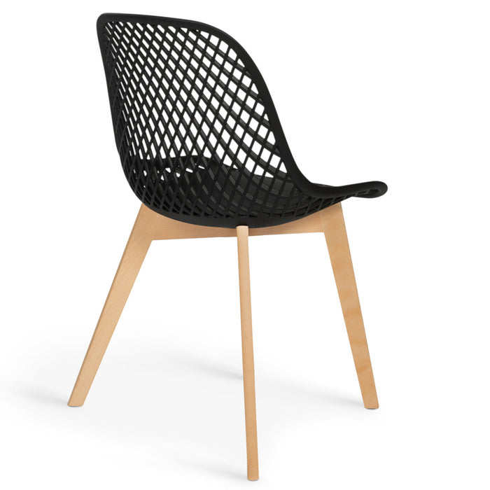 IDMarket - Set di 4 sedie da pranzo MANDY nere