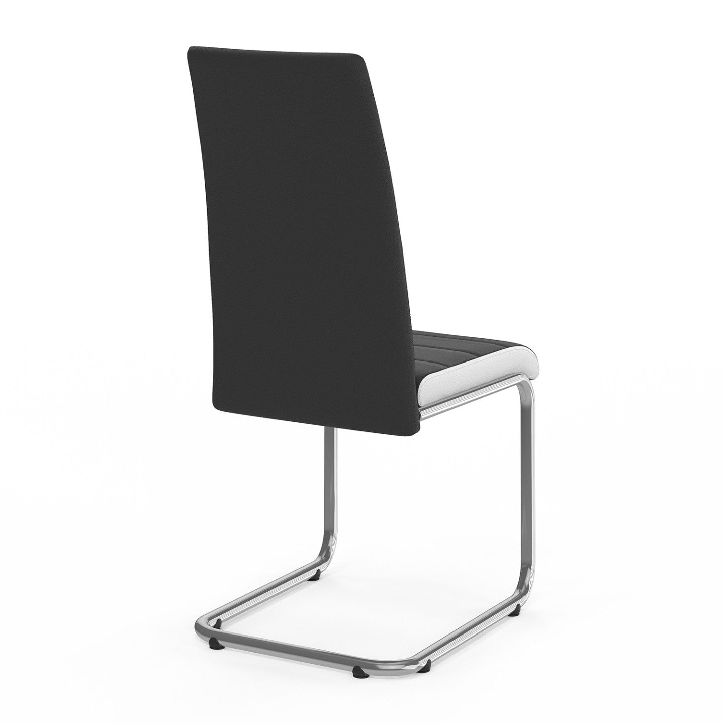 IDMarket - Set di 4 sedie da pranzo nere con fascia bianca per la sala da pranzo MIA