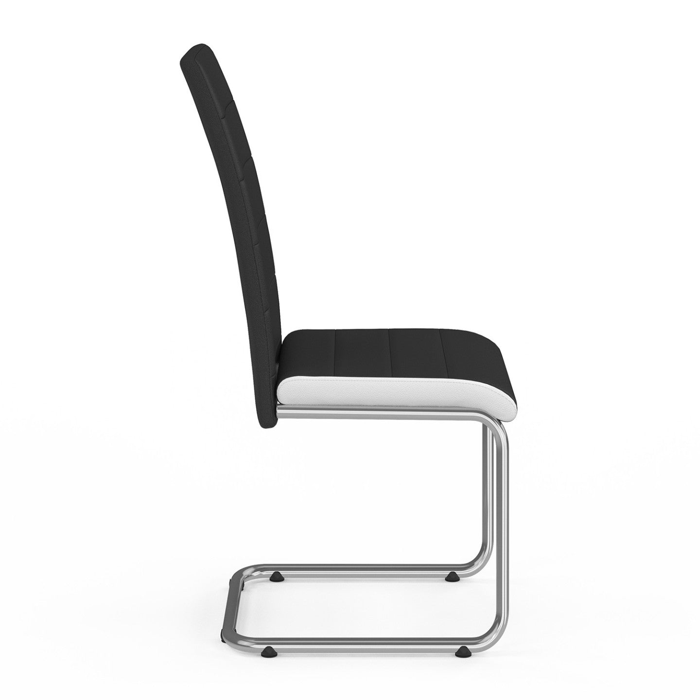 IDMarket - Set di 4 sedie da pranzo nere con fascia bianca per la sala da pranzo MIA