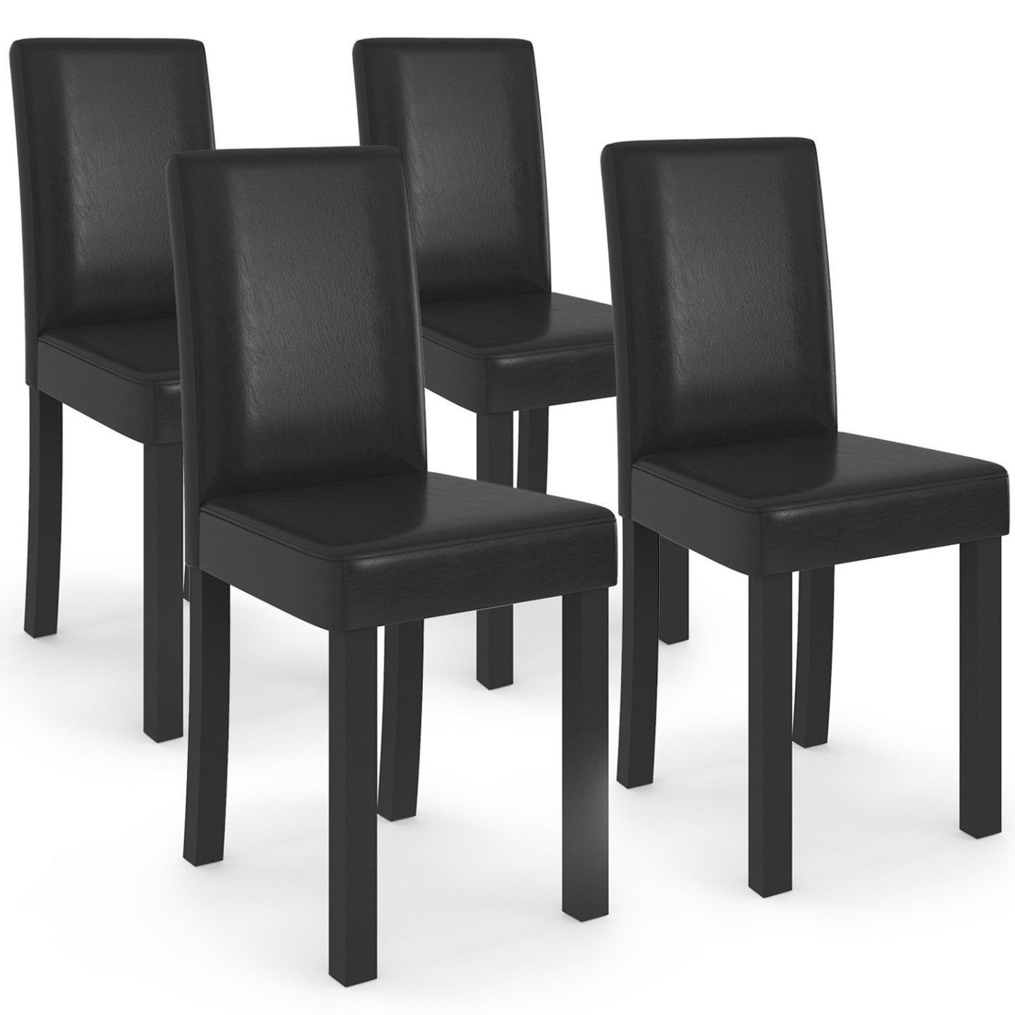 IDMarket - Set di 4 sedie da pranzo nere HANNAH