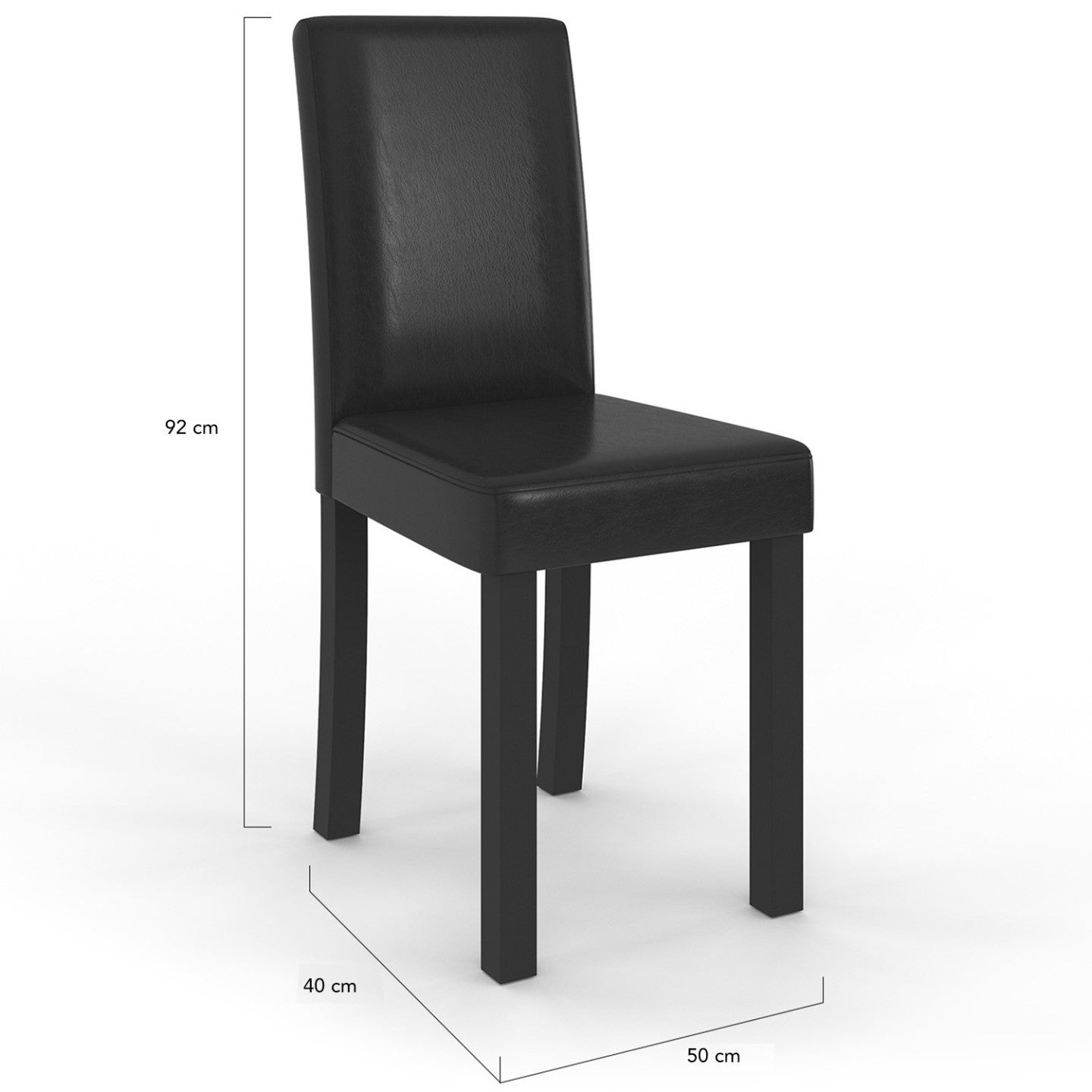 IDMarket - Set di 4 sedie da pranzo nere HANNAH
