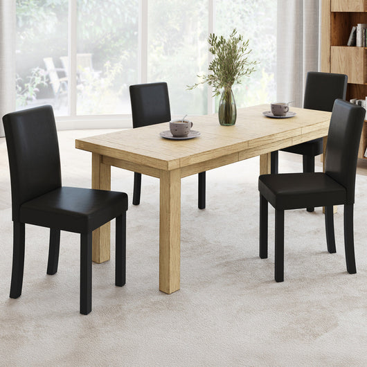 IDMarket - Set di 4 sedie da pranzo nere HANNAH