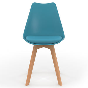 IDMarket - Set di 4 sedie da pranzo rosa pastello, bianco, grigio chiaro e blu SARA