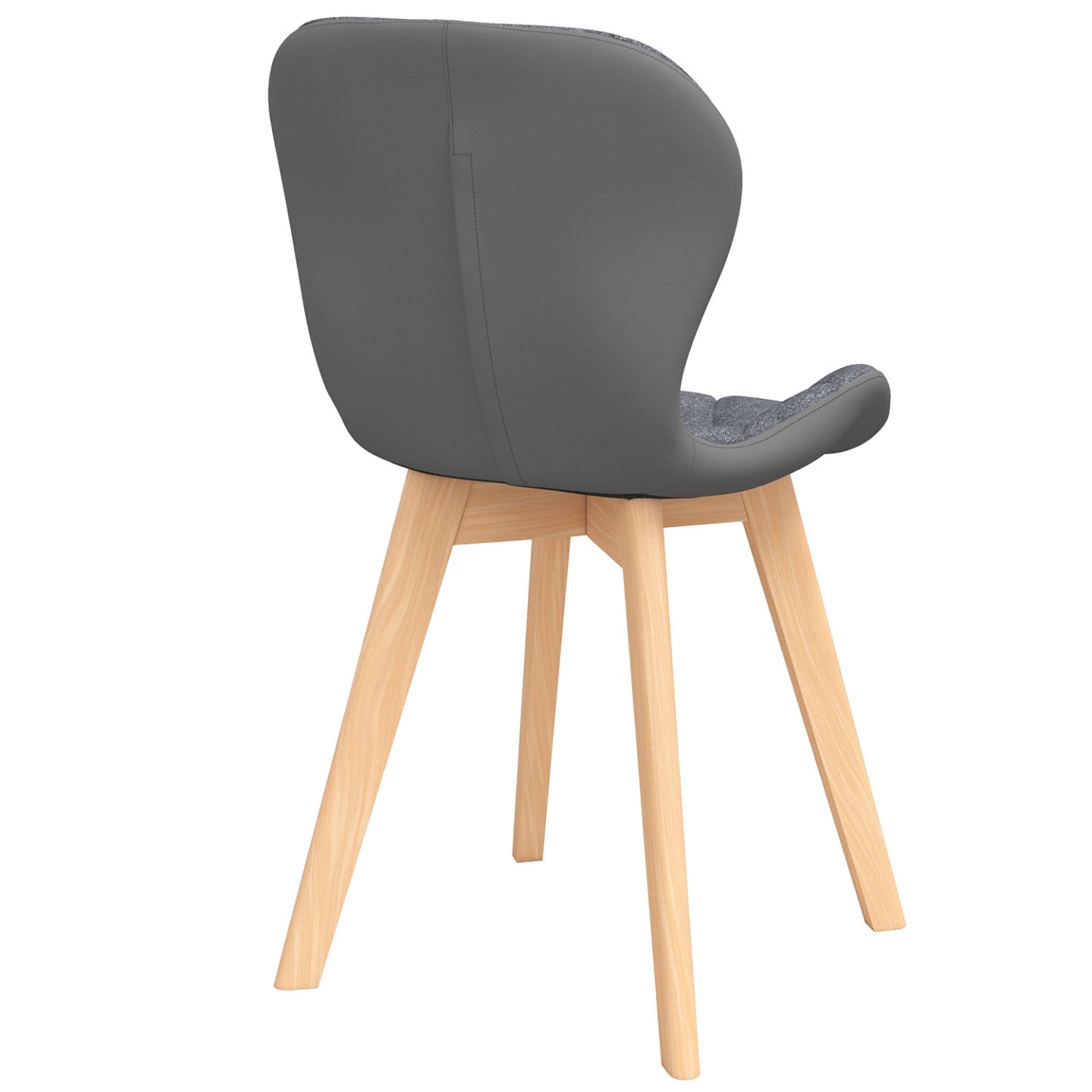 IDMarket - Set di 4 sedie da pranzo ROXANE in tessuto grigio e PU bi-materiale