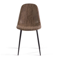 IDMarket - Set di 4 sedie da pranzo vintage marroni DALI