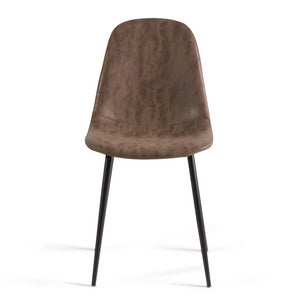 IDMarket - Set di 4 sedie da pranzo vintage marroni DALI