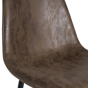 IDMarket - Set di 4 sedie da pranzo vintage marroni DALI