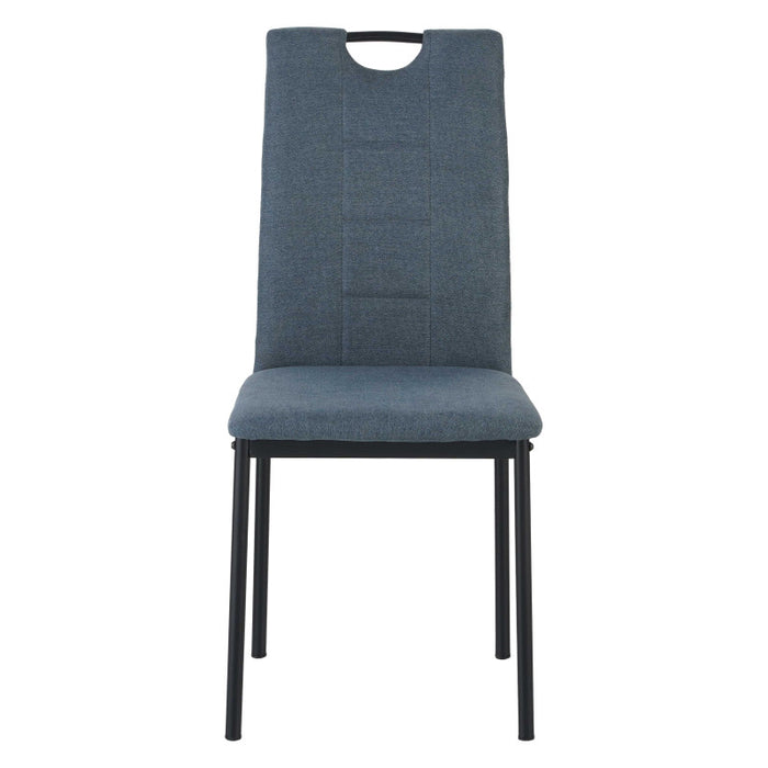 Set di 4 Sedie Ellen In Tessuto Blu