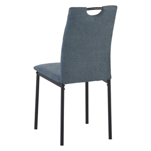 Set di 4 Sedie Ellen In Tessuto Blu