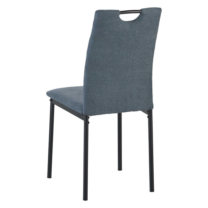 Set di 4 Sedie Ellen In Tessuto Blu