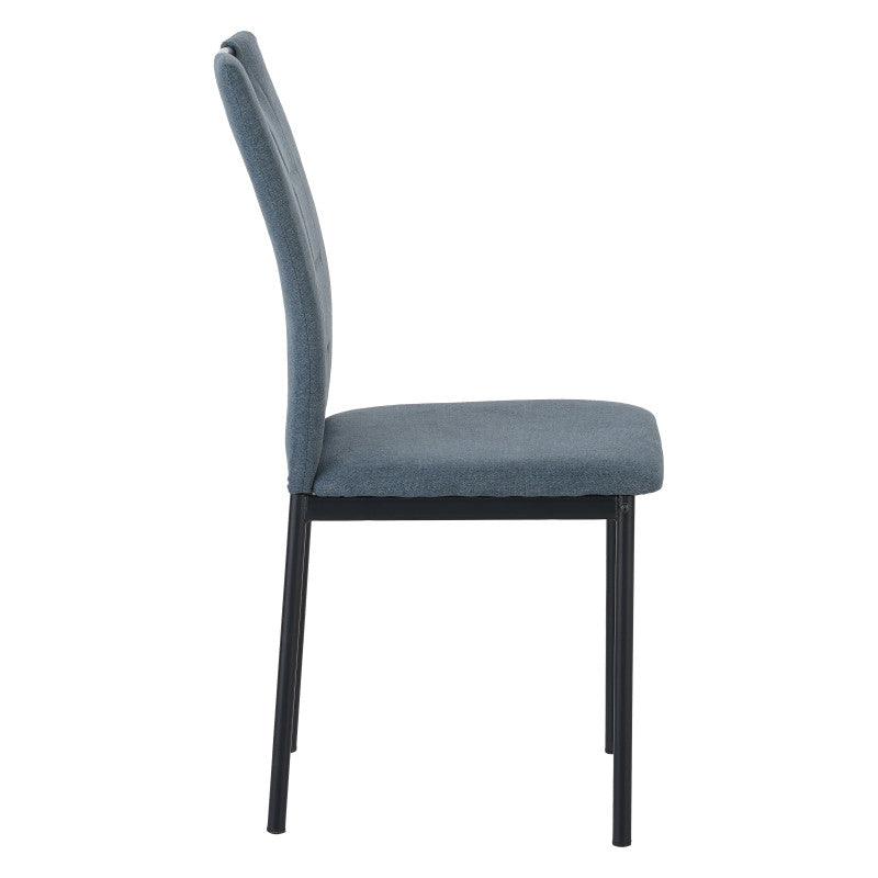 Set di 4 Sedie Ellen In Tessuto Blu