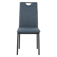 Set di 4 Sedie Ellen In Tessuto Blu