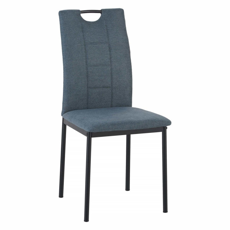 Set di 4 Sedie Ellen In Tessuto Blu