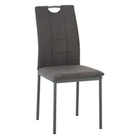 Set di 4 Sedie Ellen In Tessuto Grigio Scuro