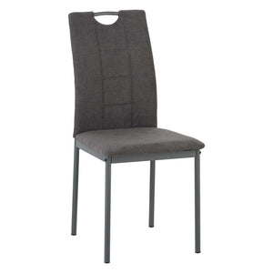 Set di 4 Sedie Ellen In Tessuto Grigio Scuro