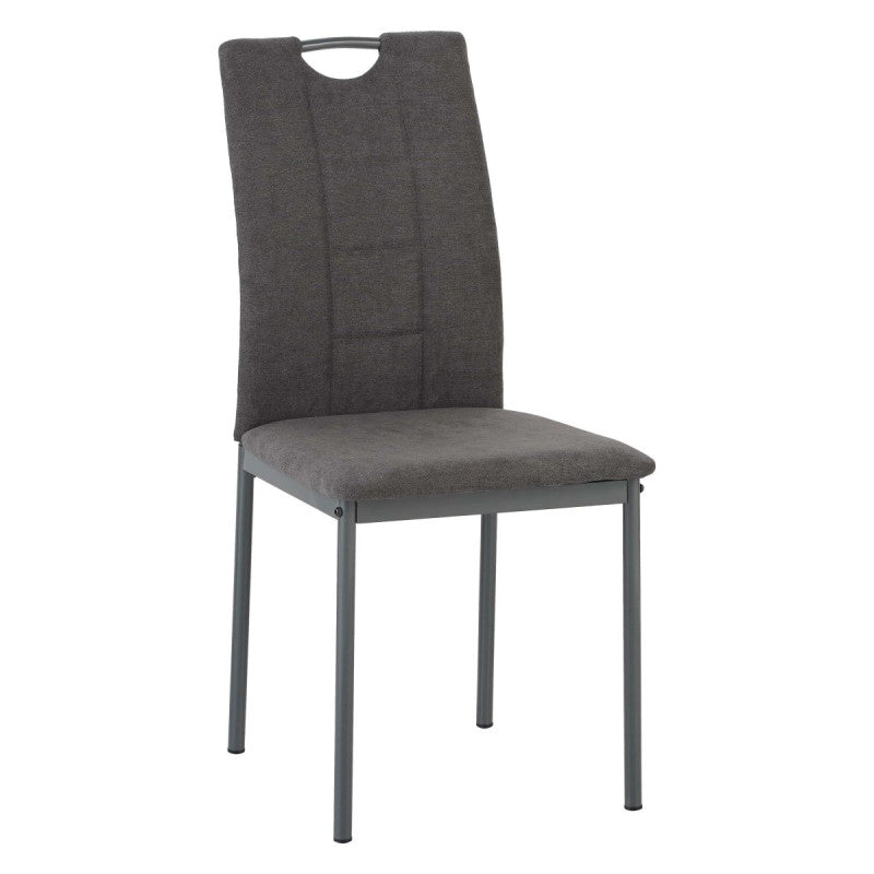 Set di 4 Sedie Ellen In Tessuto Grigio Scuro