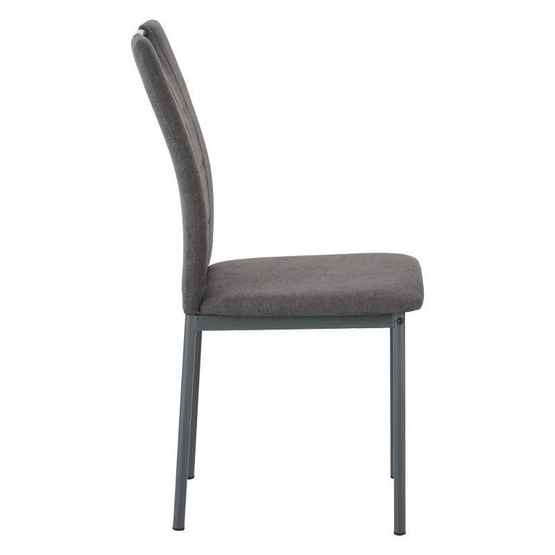 Set di 4 Sedie Ellen In Tessuto Grigio Scuro