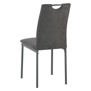 Set di 4 Sedie Ellen In Tessuto Grigio Scuro