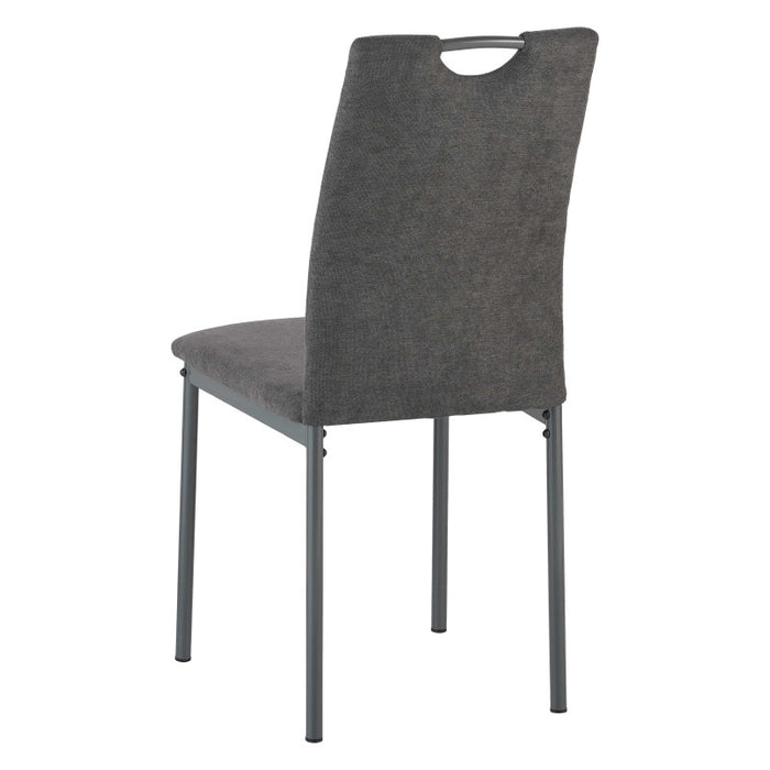 Set di 4 Sedie Ellen In Tessuto Grigio Scuro