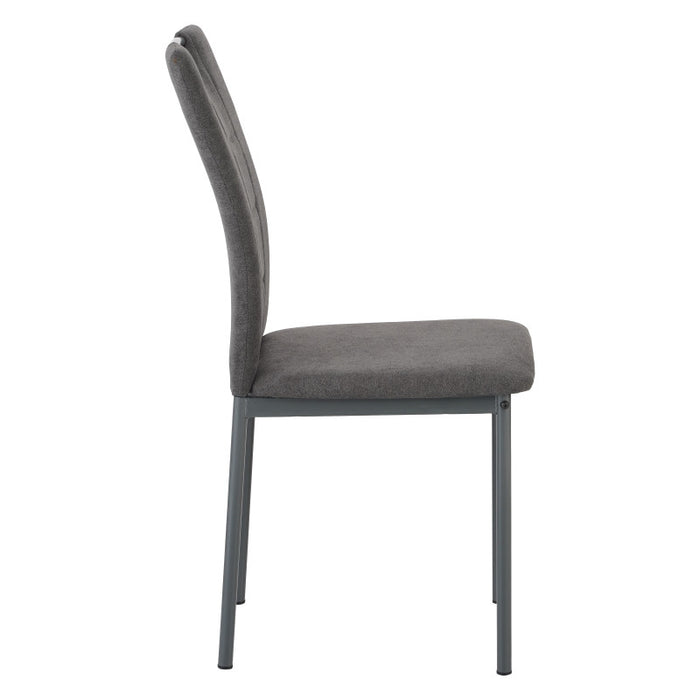 Set di 4 Sedie Ellen In Tessuto Grigio Scuro