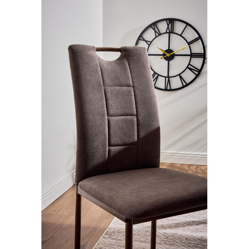 Set di 4 Sedie Ellen In Tessuto Grigio Scuro