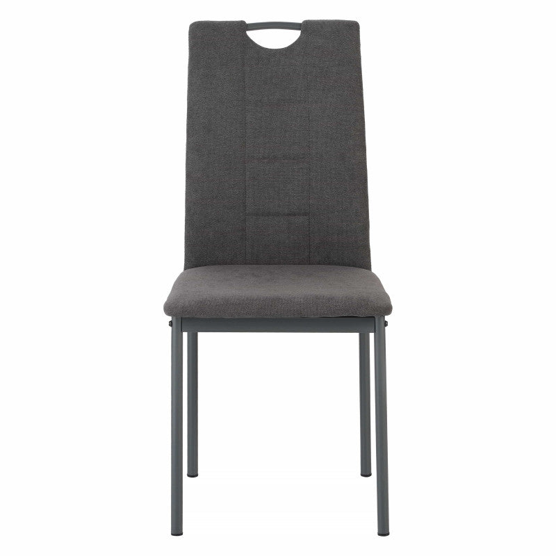 Set di 4 Sedie Ellen In Tessuto Grigio Scuro