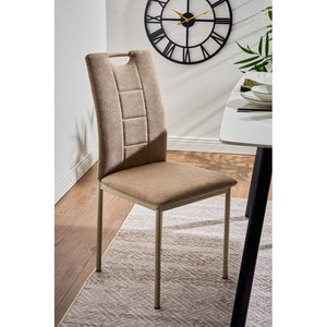 Set di 4 Sedie Ellen In Tessuto Sabbia