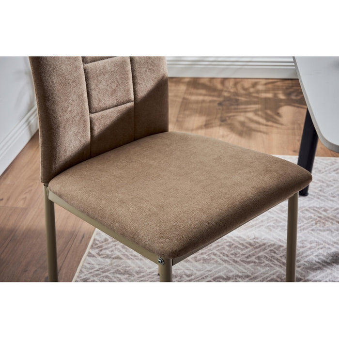 Set di 4 Sedie Ellen In Tessuto Sabbia