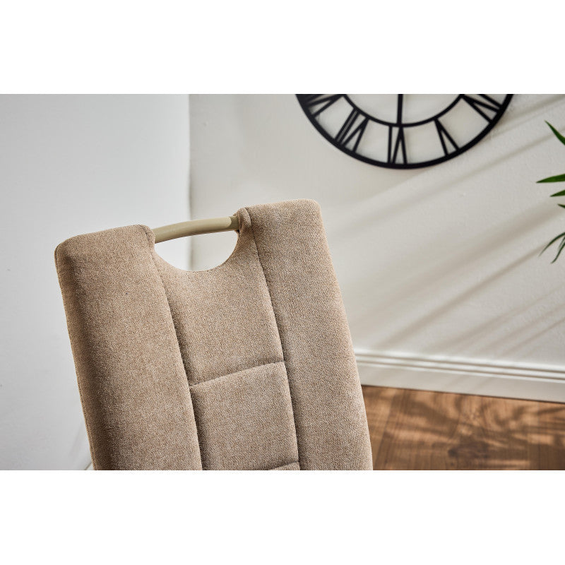 Set di 4 Sedie Ellen In Tessuto Sabbia