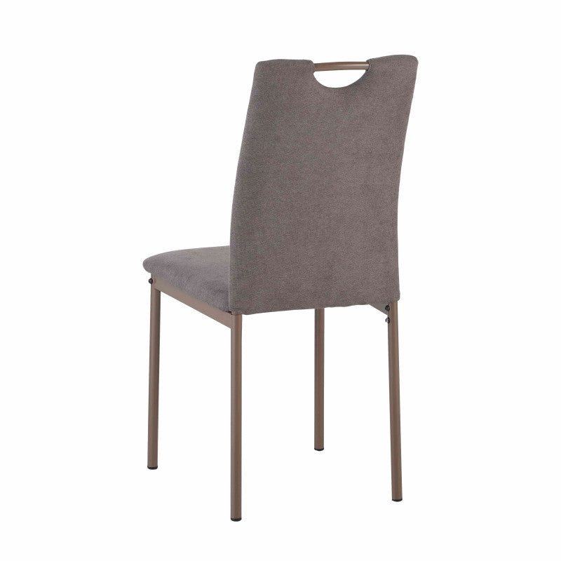 Set di 4 Sedie Ellen In Tessuto Tortora