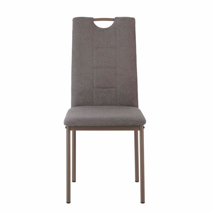 Set di 4 Sedie Ellen In Tessuto Tortora