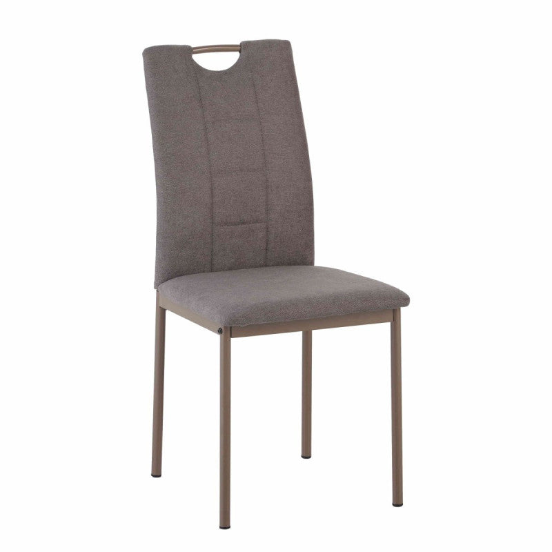 Set di 4 Sedie Ellen In Tessuto Tortora