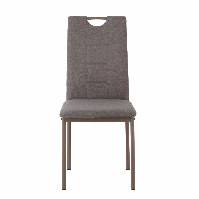 Set di 4 Sedie Ellen In Tessuto Tortora