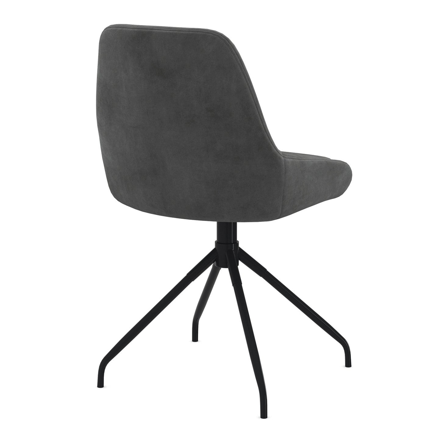 IDMarket - Set di 4 sedie girevoli in velluto grigio scuro THALYA con braccioli