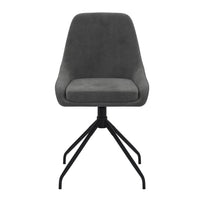 IDMarket - Set di 4 sedie girevoli in velluto grigio scuro THALYA con braccioli