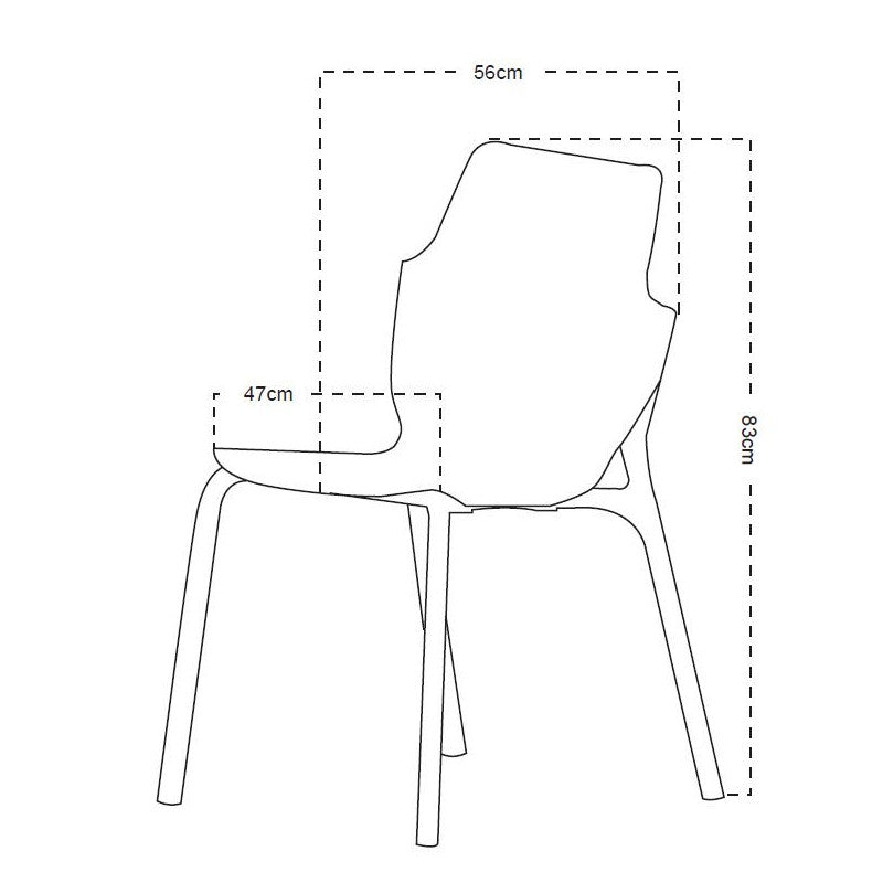 Set di 4 Sedie In Pp Shila Grigio 56x47x83cm